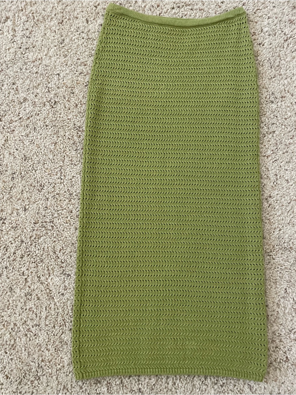 NWOT Reformation Max Open Knit Two Piece, Olive Knit Midi Skirt and Top- Size XS - Picture 5 of 11